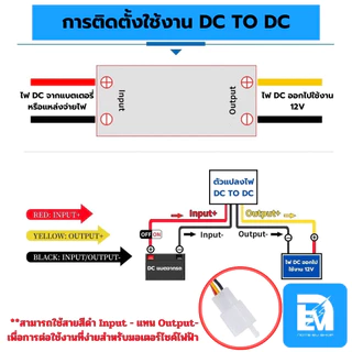 ตัวแปลงไฟ Step Down DC TO DC Converter 15-120V ไฟออก 12V 15A เต็ม สายไฟ 4 เส้น