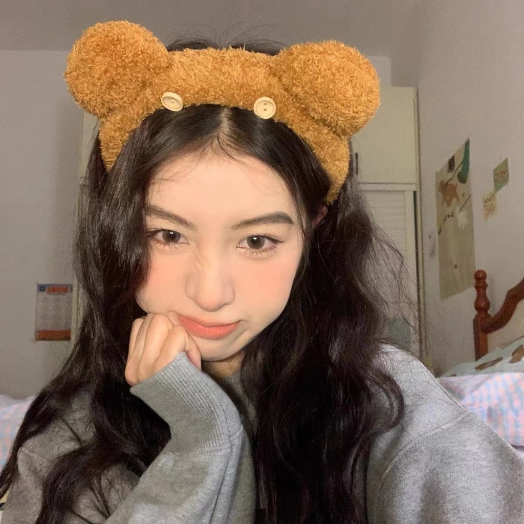ที่คาดผมหมีทิมิ🐻 แต่งหูตุ๊กตาหมี ที่คาดผมสไตล์เกาหลี ขนหูนุ่มนิ่มน่ารักๆ พร้อมส่ง
