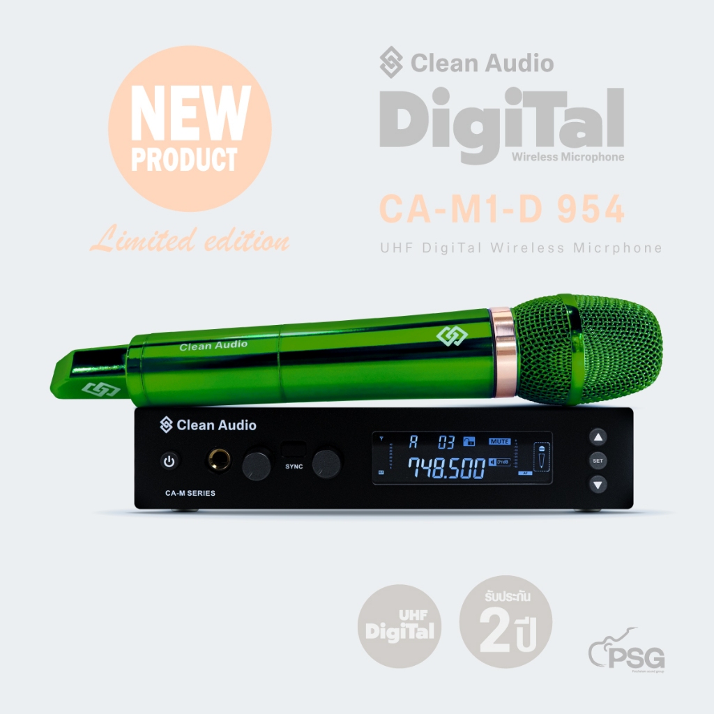 CLEAN AUDIO : CA-M1-D-954 PROFESSIONAL VOCAL UHF DigiTal Wireless Micrphone