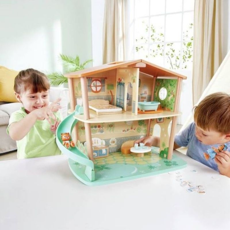 Hape - บ้านตุ๊กตาไม้ ครอบครัวน้องเสือ Hape Tigers’ Jungle House - E3412