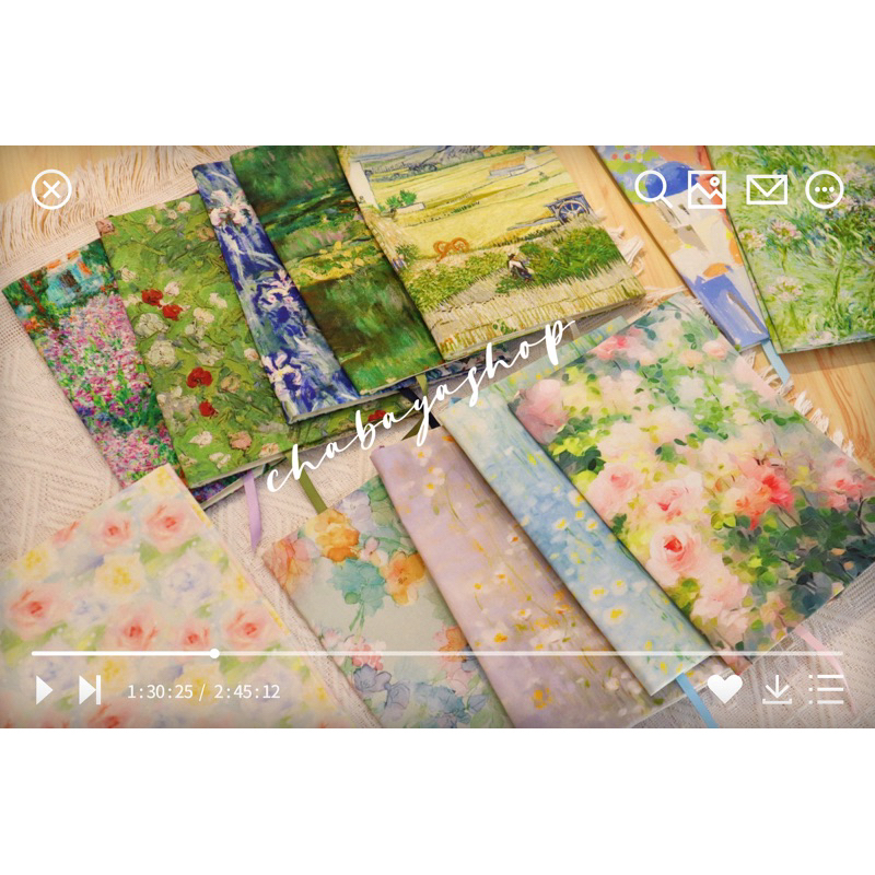 ปกผ้าใส่หนังสือ ภาพวาดสีน้ำ ขนาดa5/b6/การ์ตูน/a6 (อัพเดทลายใหม่)