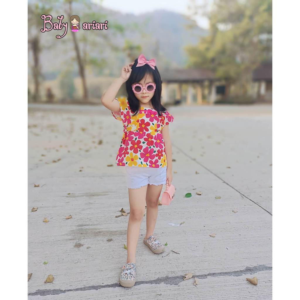 เสื้อลายดอกสงสงกรานต์เด็ก พร้อมส่ง