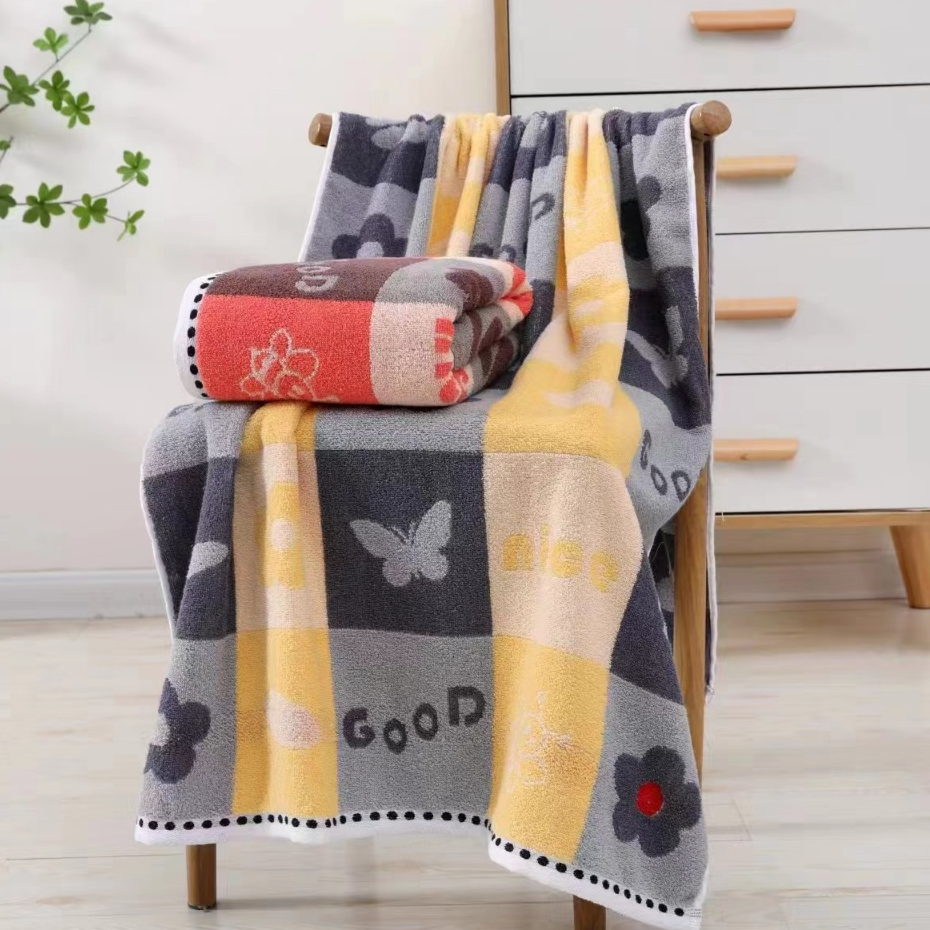 พร้อมส่ง ผ้าเช็ดตัวผ้าฝ้าย 100% cotton ผ้านุ่ม 140cmX70cm รุ่นหนา 430กรัม #YJ