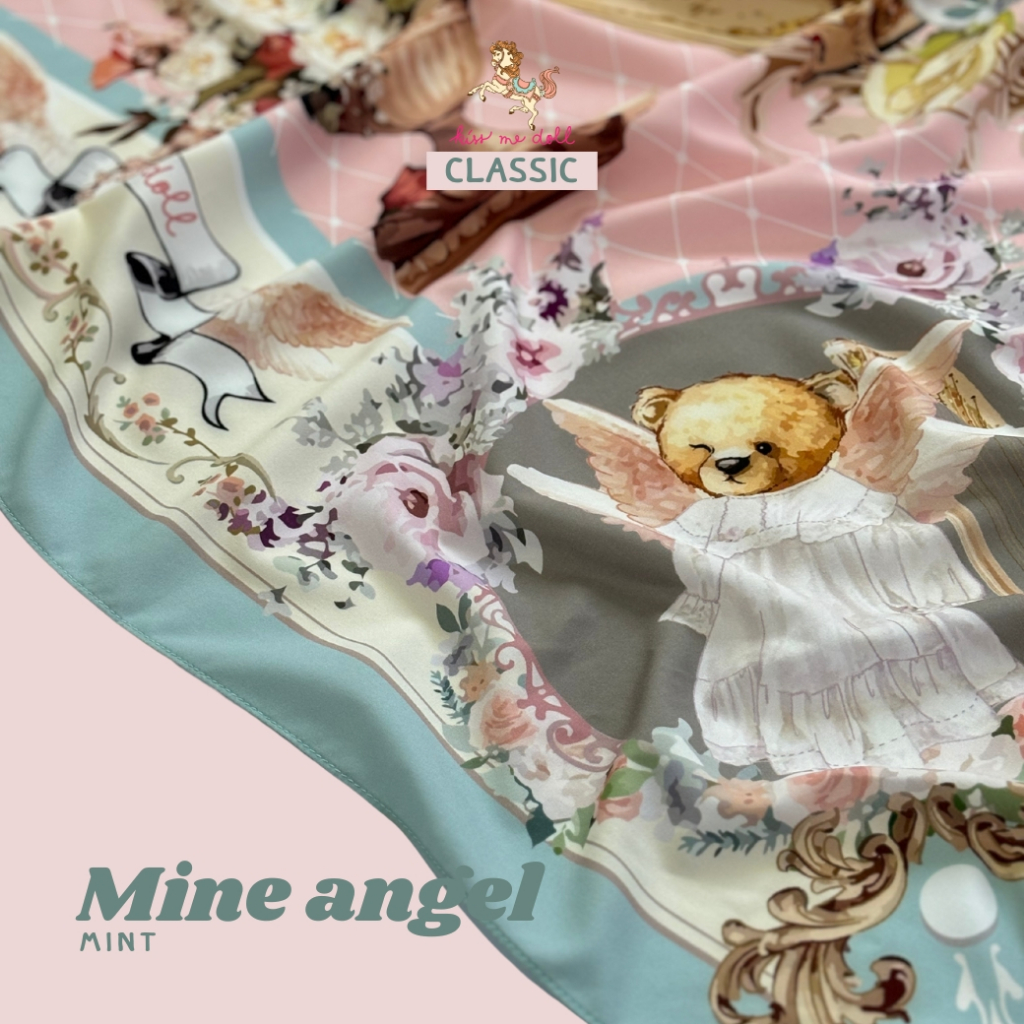 Kiss Me Doll إيشارب بنقشة دب Mine Angel ‏100×100 سم — صورة 6