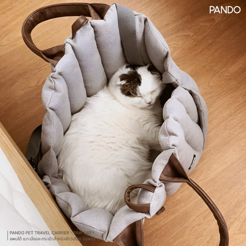 Pando Pet Travel Carrier - Paw Grey แพนโด้ เบาะนั่งและกระเป๋าสำหรับสัตว์เลี้ยง รุ่นพอว์