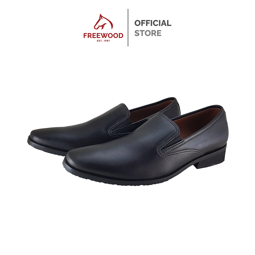 FREEWOOD BUSINESS SHOES รองเท้าคัทชูผู้ชาย หนังแท้ รุ่น 58-397 สีดำ ( BLACK )