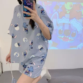ชุดนอน ชุดนอนแขนสั้น ชุดนอนผู้หญิง ชุดนอนแขนสั้นขาสั้น ชุดนอนการ์ตูน เซตชุดนอน ฟรีไซส์ ผ้านิ่มไม่บาง AL