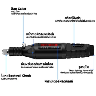 เครื่องเจียร์ mini เครื่องเจียร์ อุปกรณ์เสริม 25/155 ชิ้น ขัด แกะสลัก กำจัดสนิม ปรับความเร็วได้