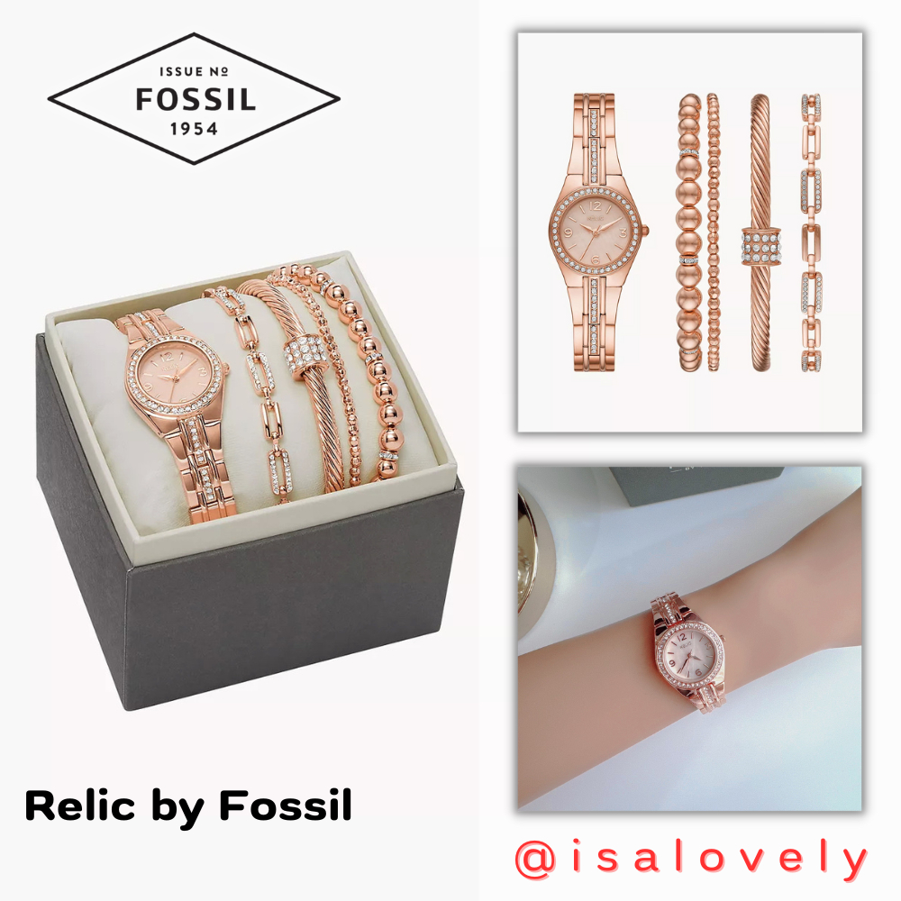 📌Isa Lovely Shop📌  Relic by Fossil Women's Queen's Court Quartz Stainless Steel Sport Watch ZR97001