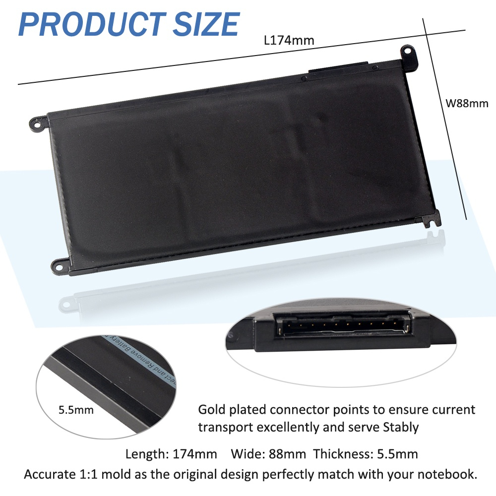 11.4V 42Wh WDX0R New Original Laptop Battery for Dell 13 7368 14-7460 15 7560 WDXOR 3CRH3 T2JX4