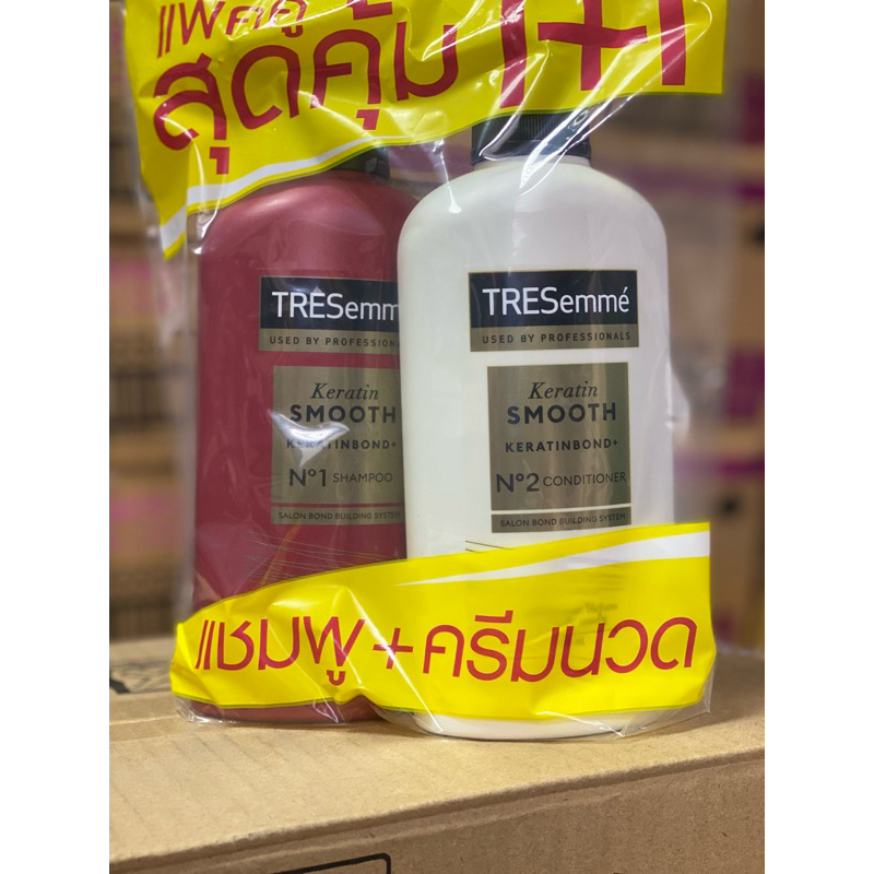 แพ็คคู่📍เทรซาเม่ แชมพู +ครีมนวด 370ml เคราติน สมูท