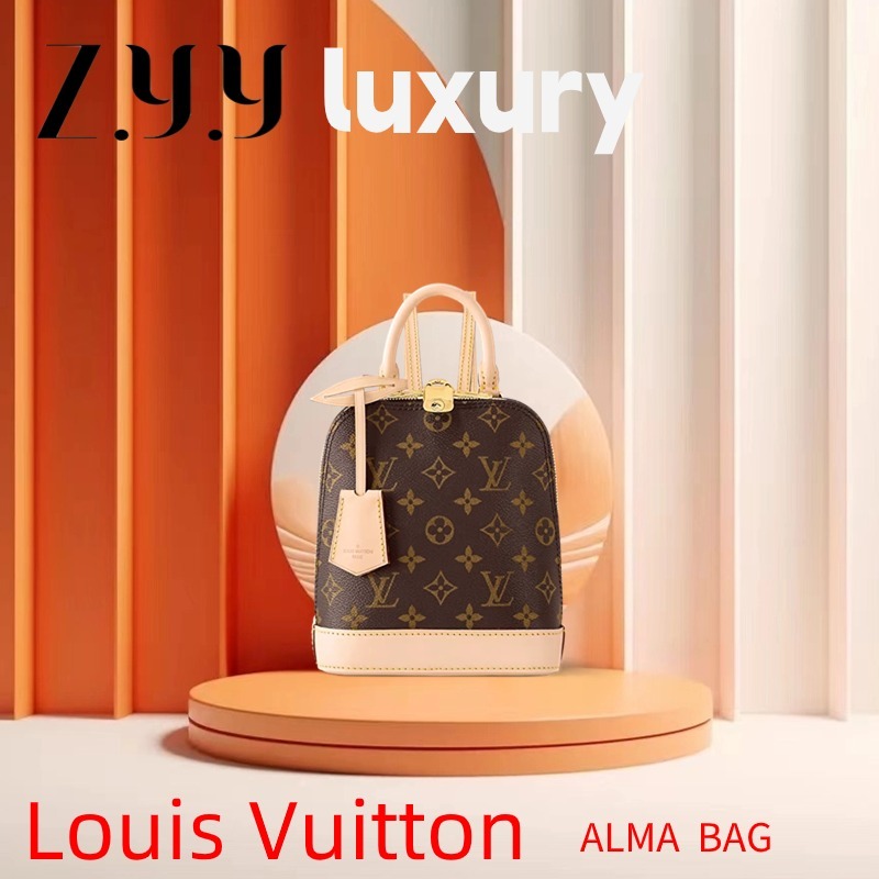 New Hot sales ราคาพิเศษ Ready Stock Louis Vuitton Alma Backpack   LV Leather handbag