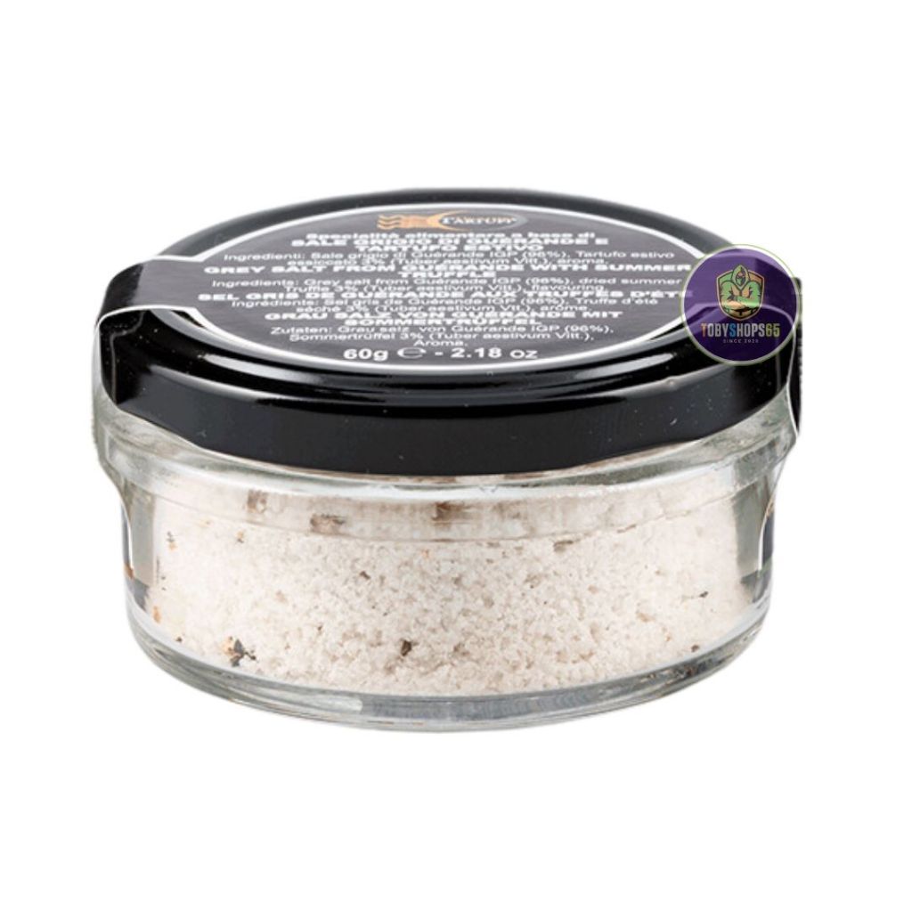 ผงเกลือเกรย์ซอลท์ เกลือเห็ดทรัฟเฟิล ตราทาร์ทูฟิซีโม่ Tartufissimo giuliano Grey salt with black truffle 60g.