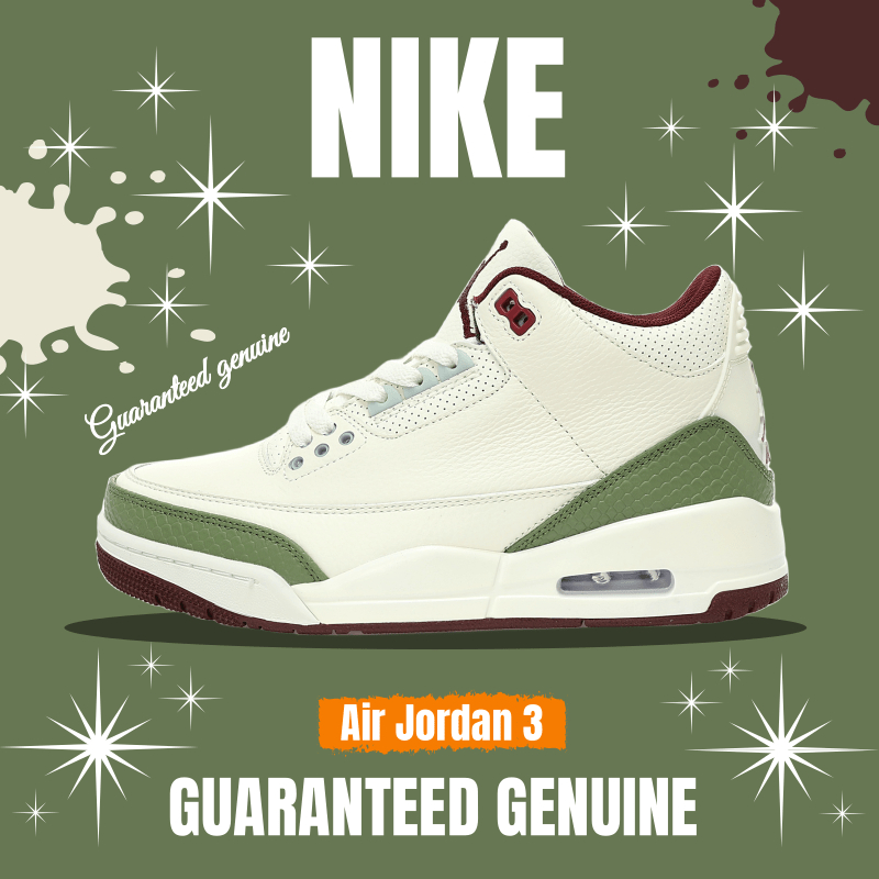 （จัดส่งฟรี）Nike Air Jordan 3 Retro"Year of the Dragon" องเท้าผ้าใบ รองเท้า nike CT8532-166