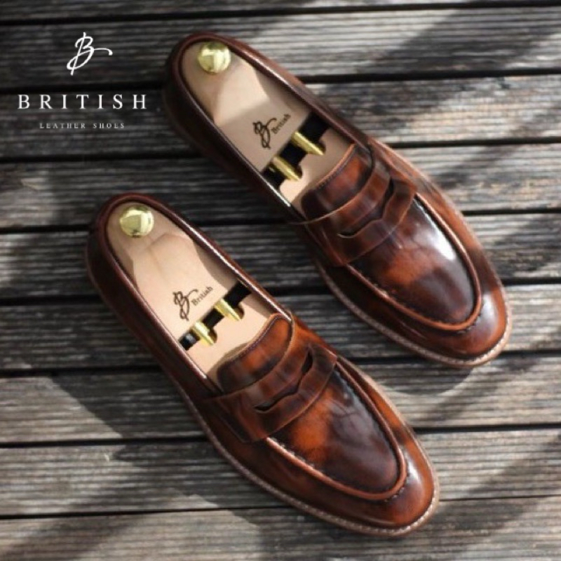 British รองเท้าหนังโลฟเฟอร์ รุ่น Penny Loafers : Wishky (สีเฉพาะของทางร้าน)