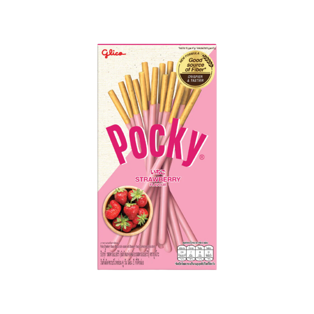 Glico Pocky กูลิโกะ ป๊อกกี้ บิสกิตแท่งเคลือบ รสสตอเบอร์รี่ รสชาเขียว รสชีสเค้ก หลายรสชาติ - รูปที่ 3