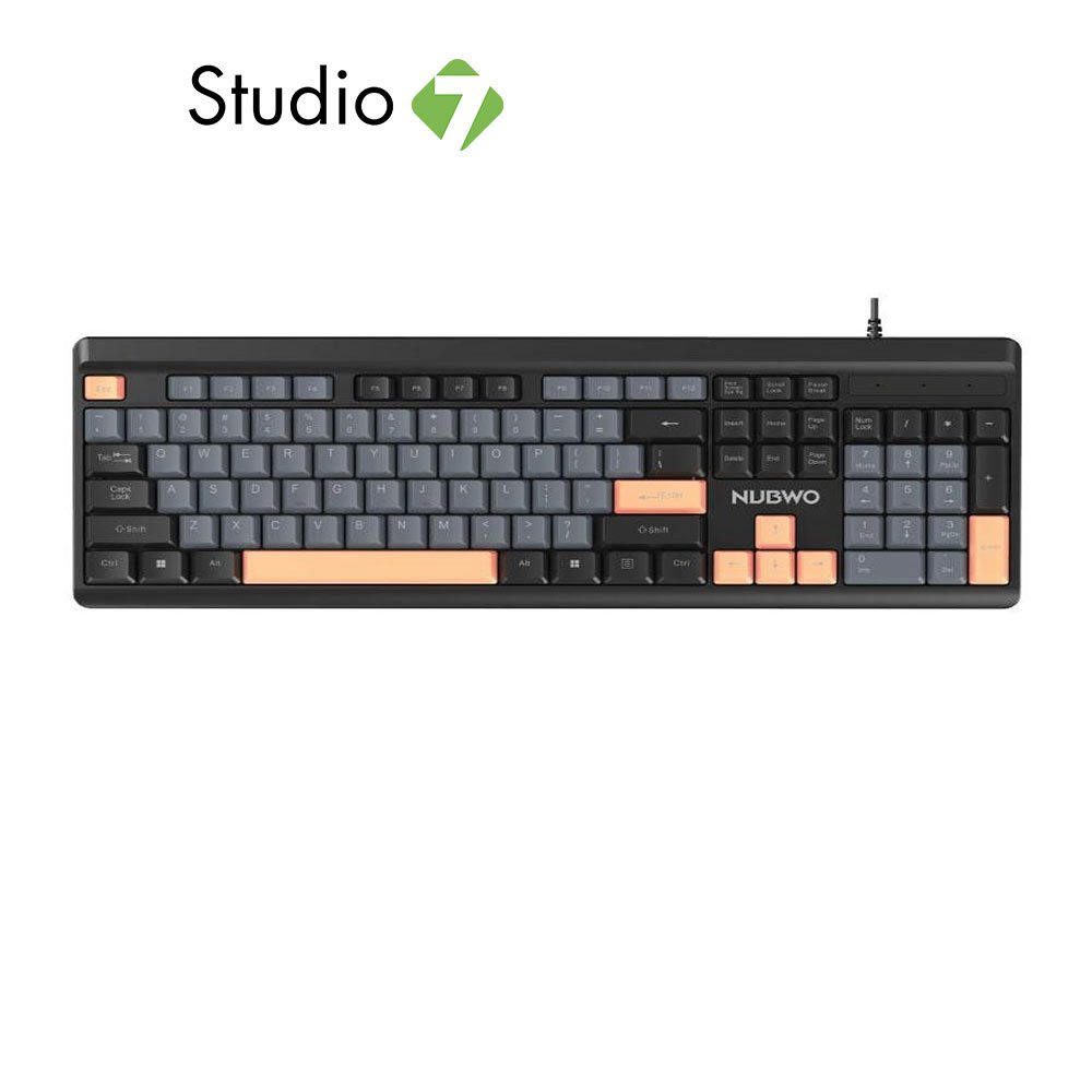 คีย์บอร์ด NUBWO Wired Keyboard NK44 Black/Gray (TH/EN) by Studio 7