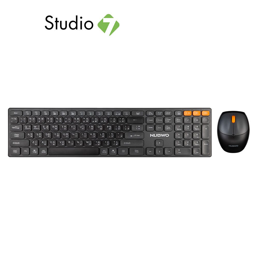 เมาส์และคีย์บอร์ดไร้สาย NUBWO Wireless Combo Set NKM631 Black (TH/EN) by Studio 7