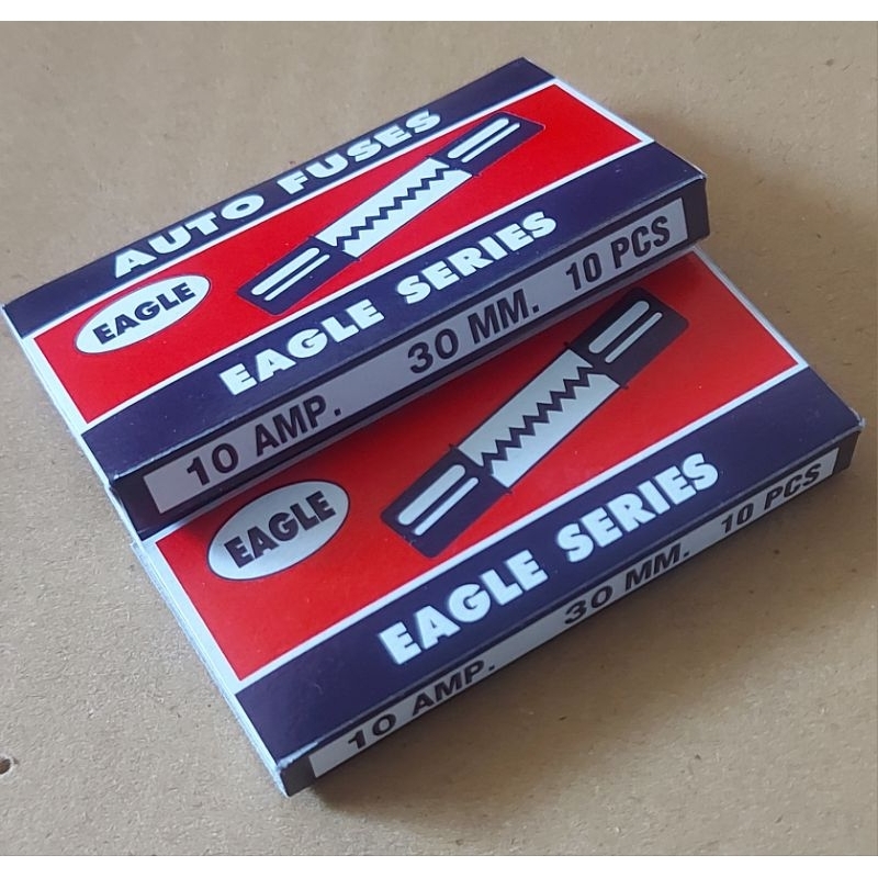 ฟิวส์ยาว 30mm. 10A/15A/20A/25A/30A/40A/50A ยี้ห้อ EAGLE กล่องนึง 10ตัว ราคาต่อกล่อง