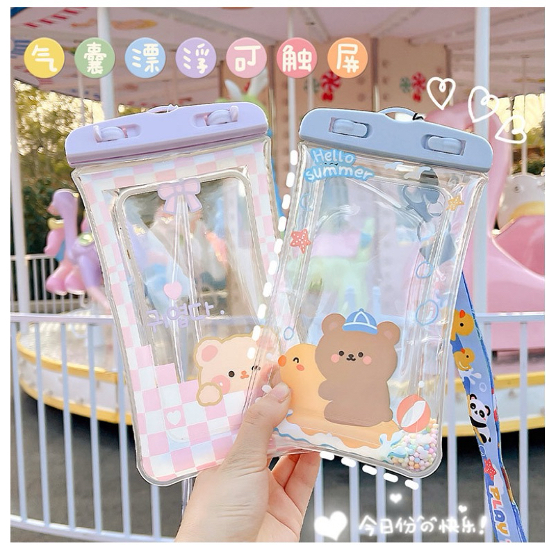 ซองมือถือกันนำ้ (พร้อมส่งค่ะ) ซองโทรศัพท์กันนำ้ ซองมือถือ ลายการ์ตูน แบบใส น่ารัก