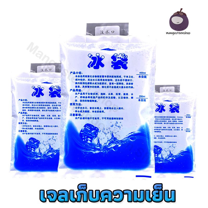 ไอซ์แพค เจลเก็บความเย็น 100ml, 200ml, 400ml เก็บความเย็น อาหารสด IcePack เจลน้ำแข็ง ถุงฉีดน้ำ