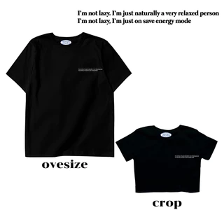 Resign studio เสื้อยืด Crop & Oversize - I’m not lazy