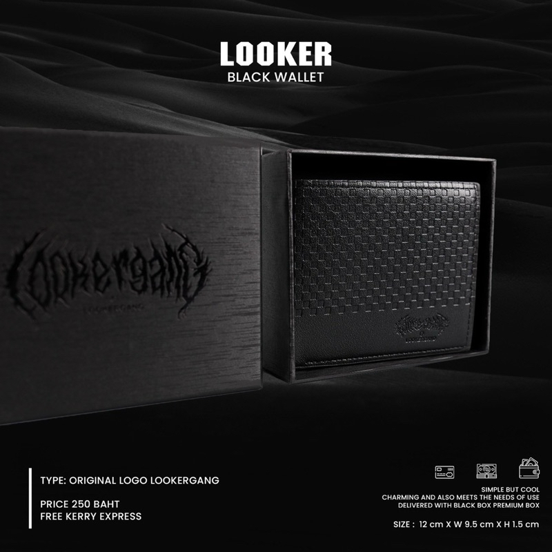 LOOKER BLACK WALLET  กระเป๋าสตางค์หนังPU พร้อมกล่อง