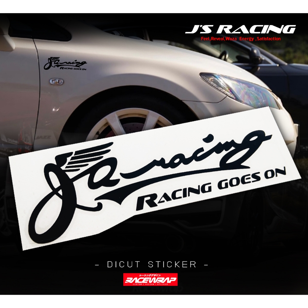 สติกเกอร์ JS RACING GOES ON แต่งรถ honda decal racing ของแต่งรถ