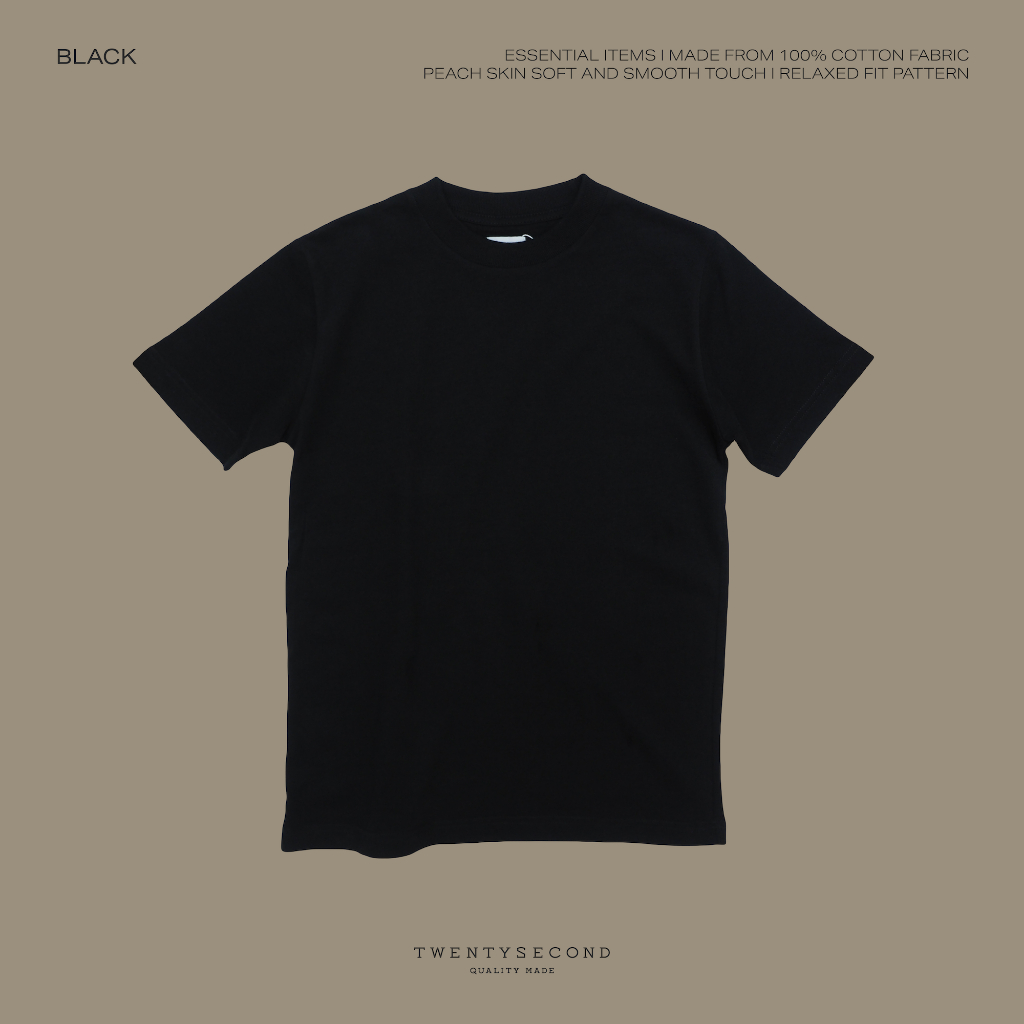 TWENTYSECOND เสื้อยืดแขนสั้น รุ่น Super Soft Cotton Tee - ดำ / Black