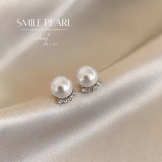iDEAL ต่างหูแฟชั่น Smile Pearl ต่างหูเงิน ต่างหูเพชร ต่างหูผู้หญิง