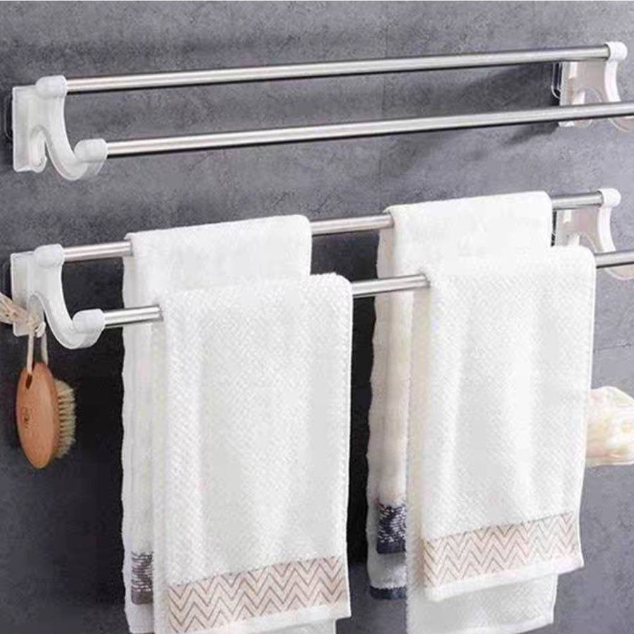 ราวตากผ้า ที่ตากผ้า ราวตากผ้าไม่ต้องเจาะผนัง  อเนกประสงค์ ติดผนัง ไม่ต้องเจาะรู#E028