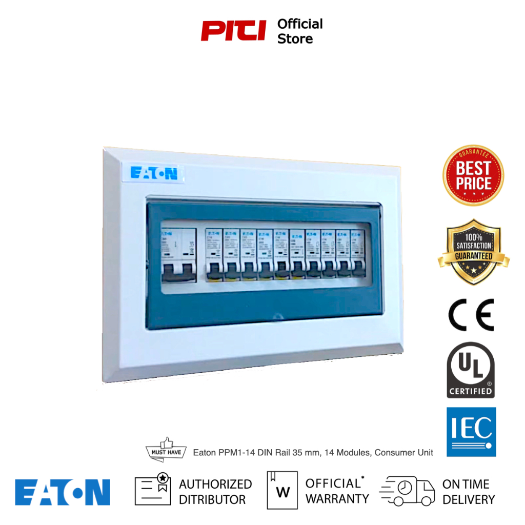 Eaton PPM1-14 DIN Rail 35 mm, 14 Modules, Consumer Unit