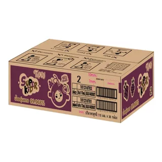 TIPCO Superkid น้ำองุ่นแดง Red Grape Juice100% ขนาด 110 มล. x 36 กล่อง ยกลัง (1ลัง/36กล่อง)