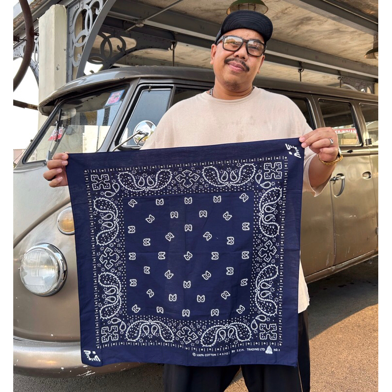 ผ้าโพกหัวชาย ผ้าพันคอ ผ้าเช็ดหน้าผืนใหญ่ 27 นิ้ว (Bandana scarves cotton.)
