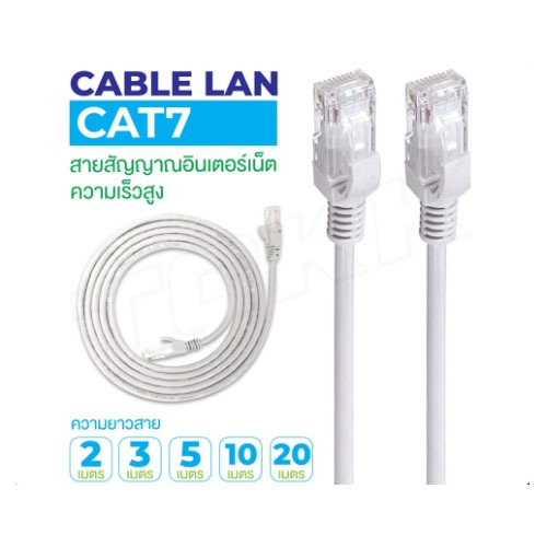 สายแลน CAT7 กลม / แบน สายต่อเน็ต LAN Cable CAT 7 Ethernet Cable RJ45 Network Cable lan Patch Cord