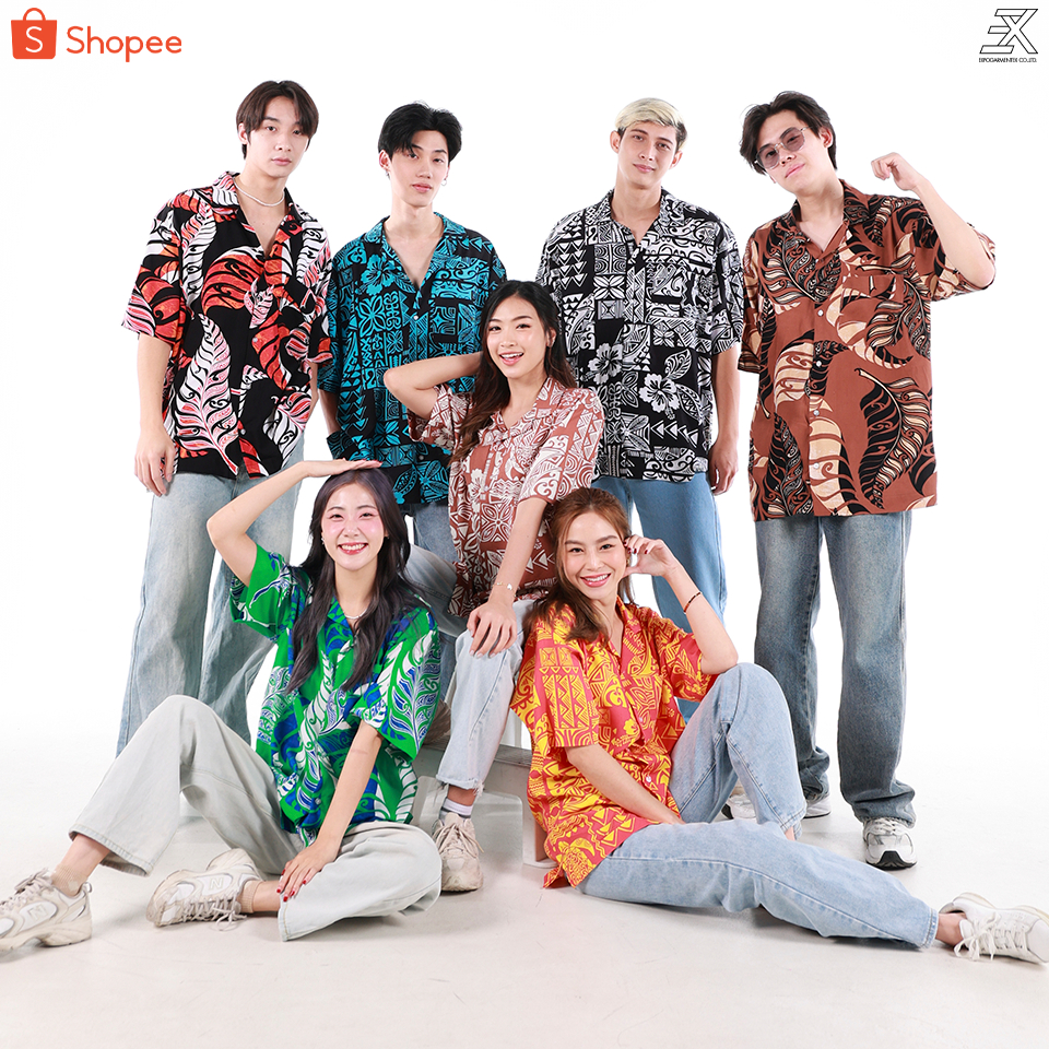 Expogarment เสื้อฮาวาย โอเวอร์ไซส์ เสื้อเชิ้ต เรย่อน Rayon Hawaii Shirt Oversized ผู้หญิง ผู้ชาย uni