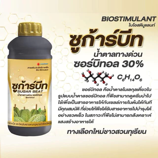ชูก้าร์บีท 1 ลิตร ดวงตะวันเพชรน้ำตาลทางด่วนสำหรับทุเรียน น้ำตาลซอร์บิทอลไม่เสี่ยงไฟทอปธอร่า ช่วยลดการหลุดร่วงของดอกและผล
