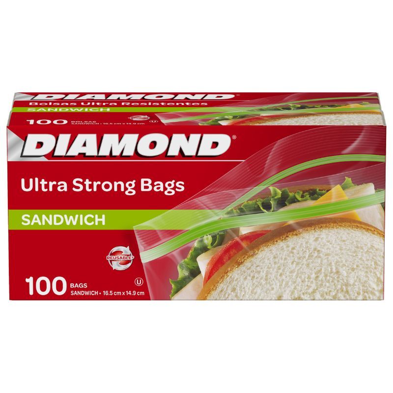 Diamond ไดมอนด์ถุงซิปถนอมอาหารแซนด์วิช บรรจุ 100 ถุง