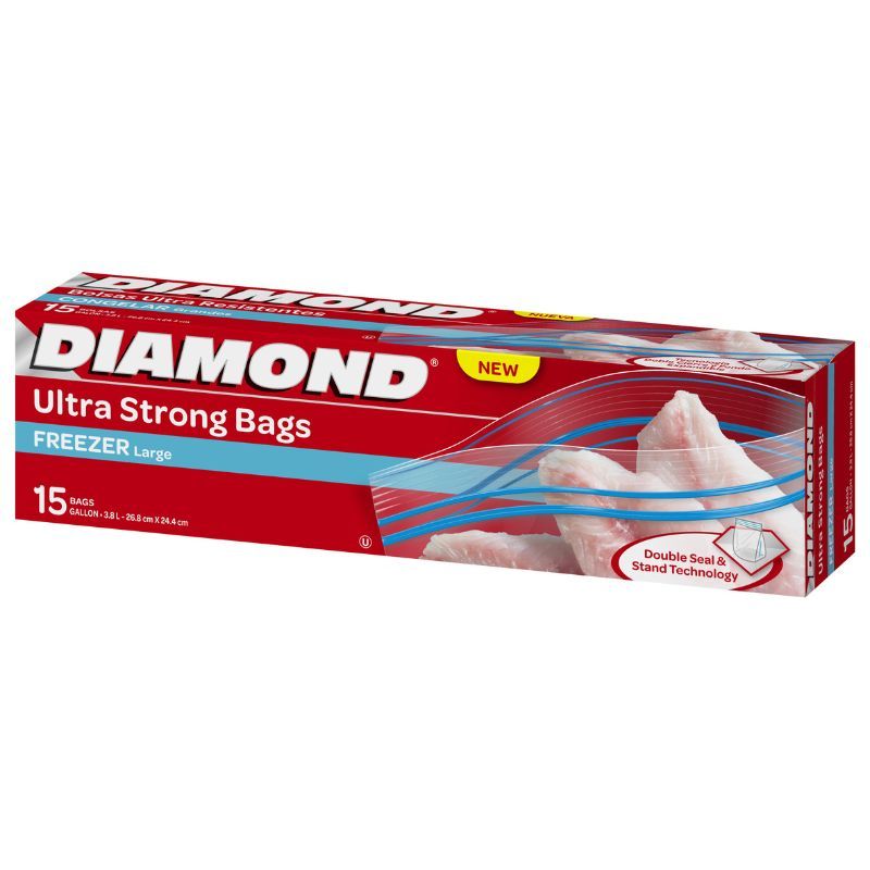 Diamond ไดมอนด์ถุงซิปถนอมอาหาร Freezer ขนาดใหญ่ 15 ถุง