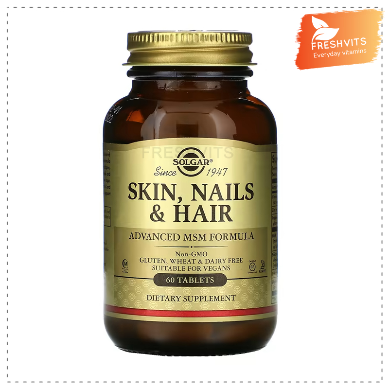 พร้อมส่ง Solgar, Skin, Nails & Hair, Advanced MSM Formula, 60 Tablets
