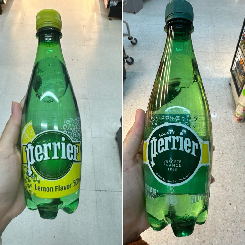 Perrier ( Lemon Flavored Beverage With Carbonated ) 500 Ml. เปอริเอ้ เครื่องดื่มน้ำแร่ธรรมชาติอัดแก๊