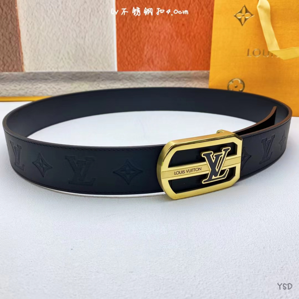 Louis Vuitton/LV IITIALES/4mm/Double-Sided/Belt/แท้ 100%