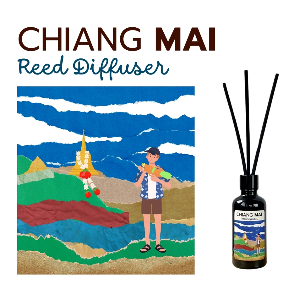 หลงเชียงใหม่ ก้านไม้หอมปรับอากาศ Thai Crush Reed Diffuser50ml ประสบการณ์หอมเอกลักษณ์จังหวัดเชียงใหม่