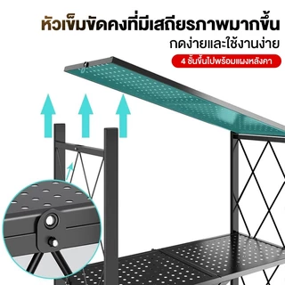 ชั้นวางของพับเก็บได้ มีล้อเลื่อน 3/4/5ชั้น ชั้นวางของในครัว ไม่ต้องประกอบ เปิดใช้งานเเค่1วิ ทำจากเหล็ จัดเก็บสะดวก
