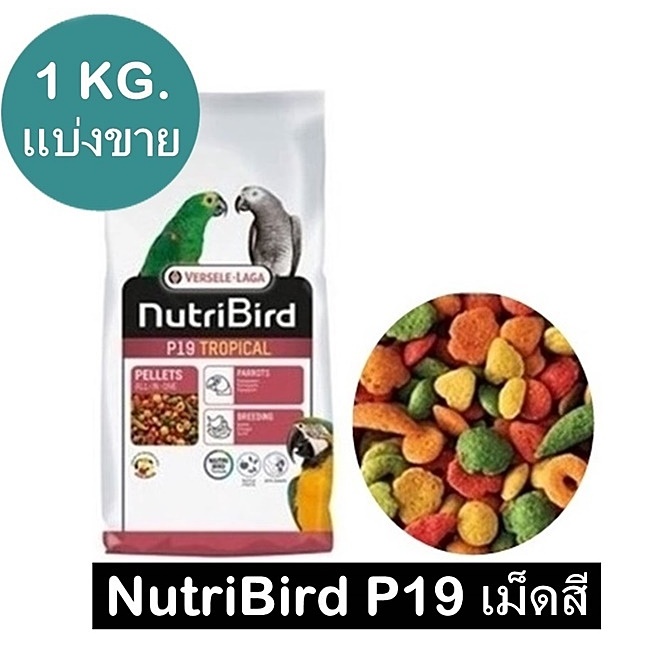 Nutribird P19 อาหารนก มาคอร์ แอฟริกันเกร์ อีเล็คตรัส สร้างภูมิคุ้มกันโรค แบ่งขาย 5 KG.