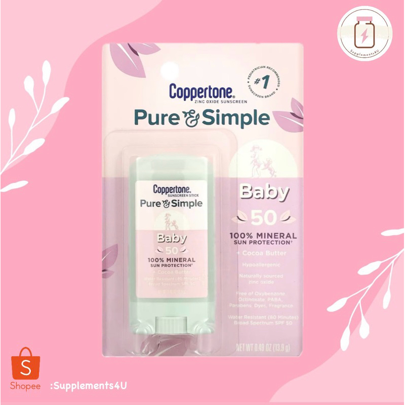 [📍พร้อมส่ง] นำเข้าจาก 🇺🇸 Coppertone Zinc Oxide Sunscreen☀️