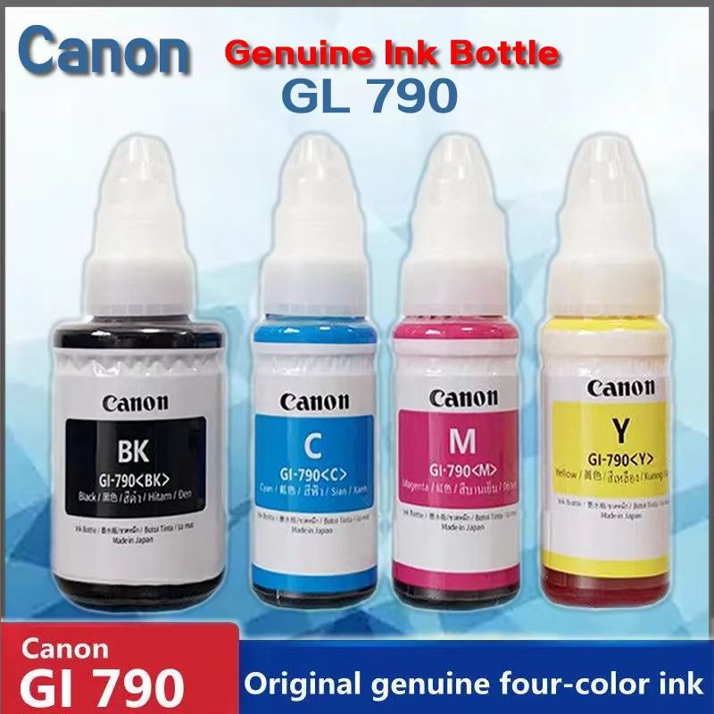 หมึกเติม CANON INK # GI-790 หมึกขวดแท้ 4 สี BK / C M Y สำหรับ Pixma G1010 G2010 G3010 G4010