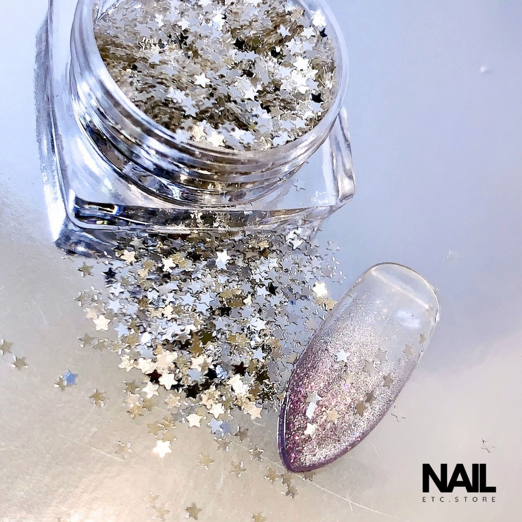 กลิตเตอร์ดาว Star Glitter แต่งเล็บ มีหลายขนาด กลิตเตอร์ดาวจิ๋วเกรดพรีเมียม ⭐️