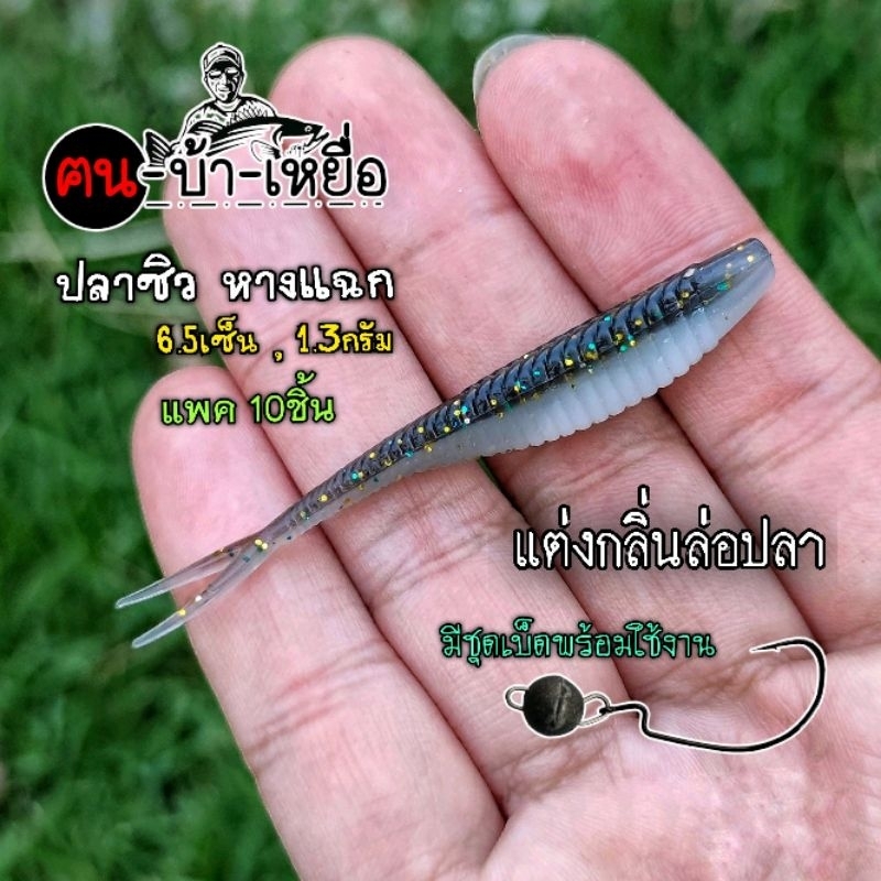 เหยื่อปลอม ปลาซิวยาง หางแฉก แต่งกลิ่น พร้อมใช้
