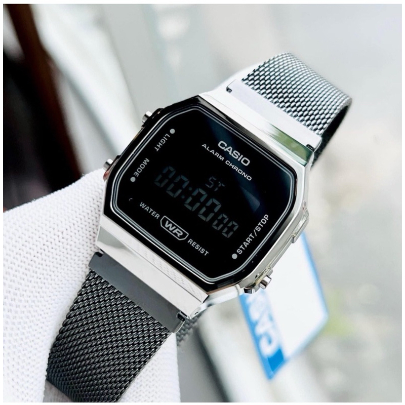 นาฬิกาผู้หญิง casio A168WEMB-1B รับประกัน 1 ปี